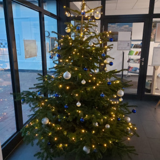 Name am Spender-Weihnachtsbaum